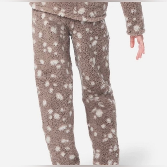 Justice Girls Hooded Reindeer Sherpa Pajamas Plush 2 Piece PJ Set Deer Antlers - Picture 9 of 15